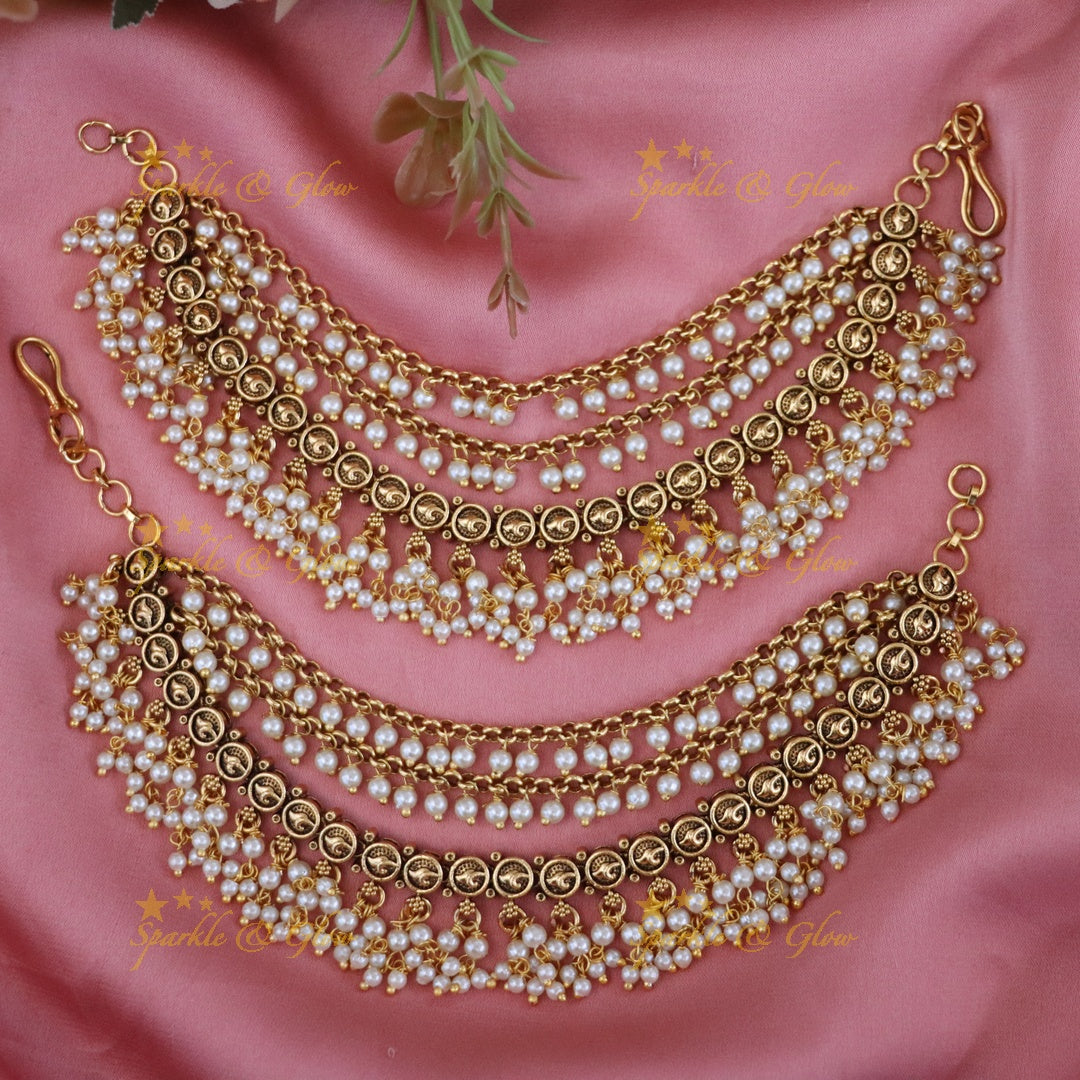 Exquisite Gold Pearl Earchains for Every Celebration