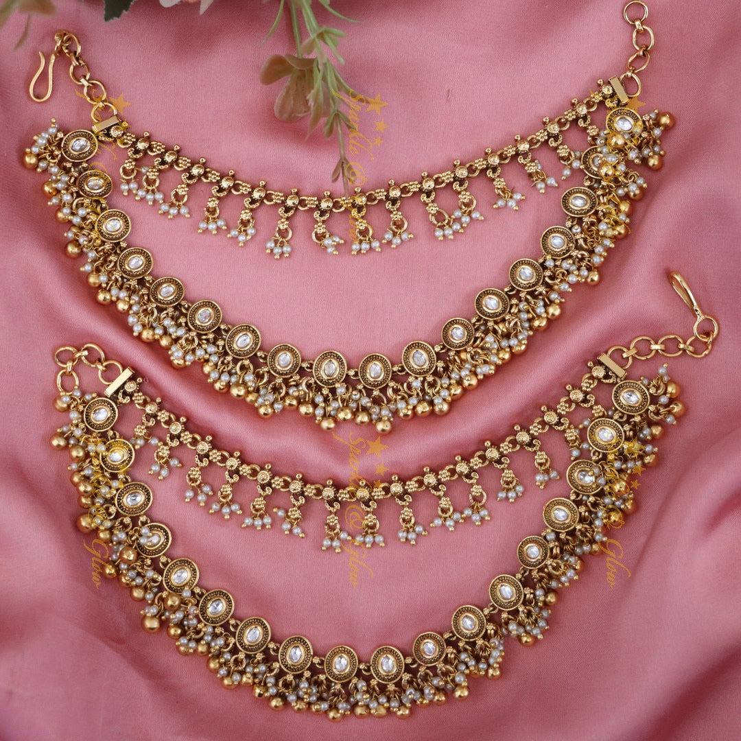Elegant Gold Tone Ear Chain for Weddings and Festivals