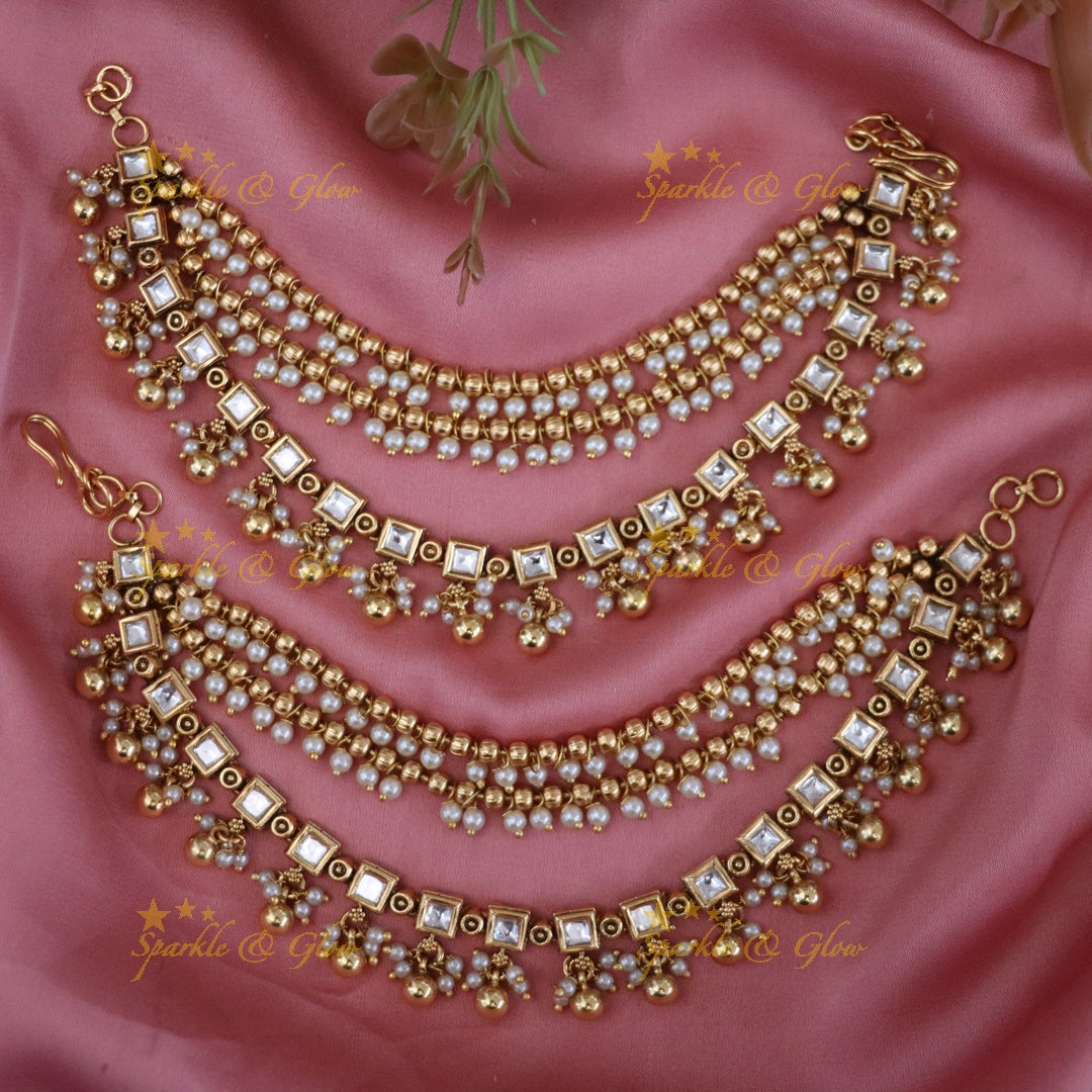 Exquisite Gold Earchains for Festive & Wedding Wear