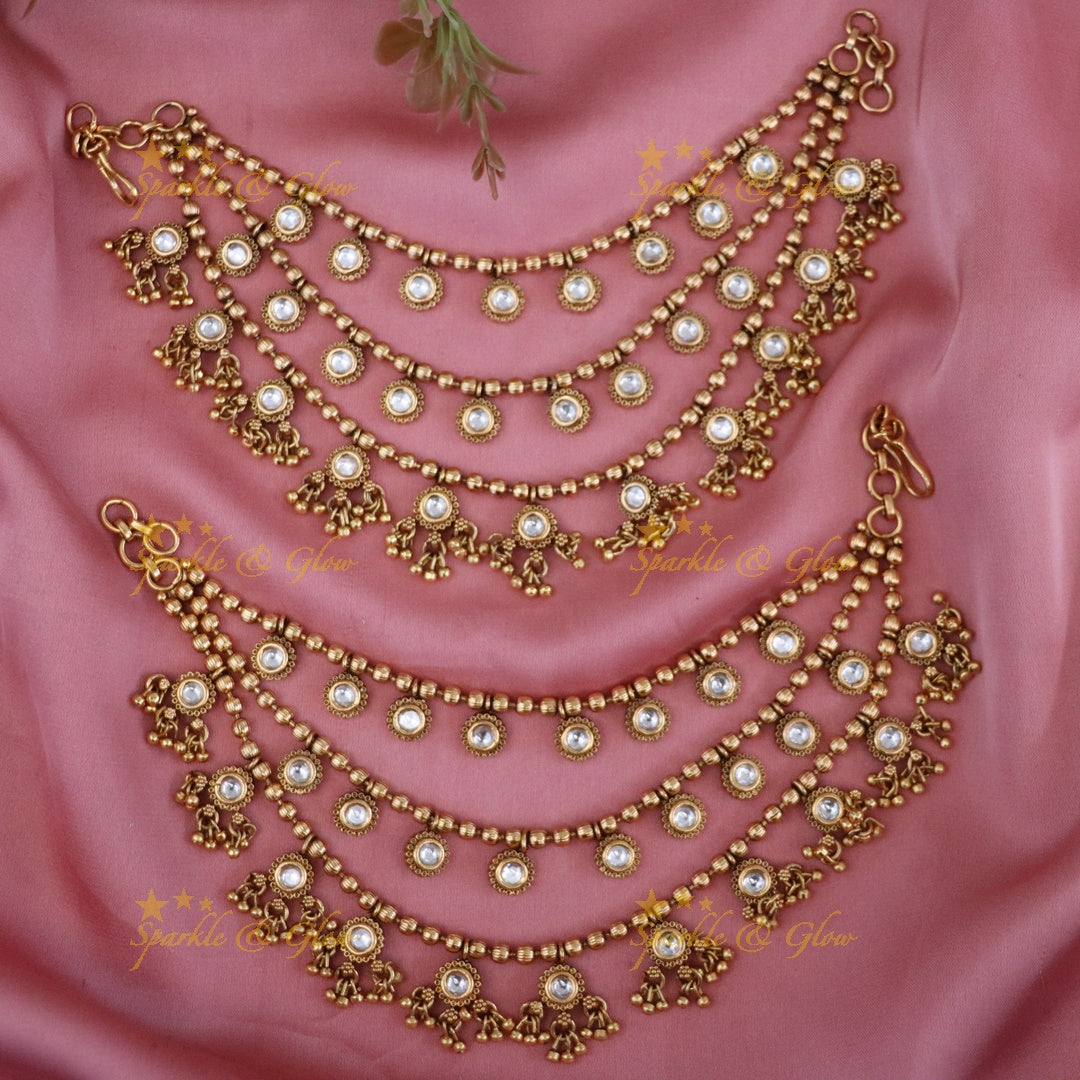 Exquisite Gold-Plated Earchains for Festive Elegance
