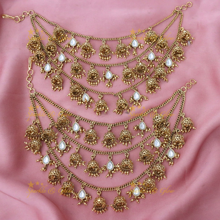 Exquisite Gold Alike Festive Ear Chains - New Arrival