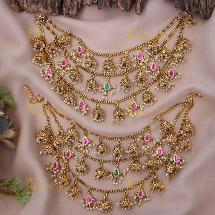 Elegant Gold Plated Earchain for Weddings & Festivals