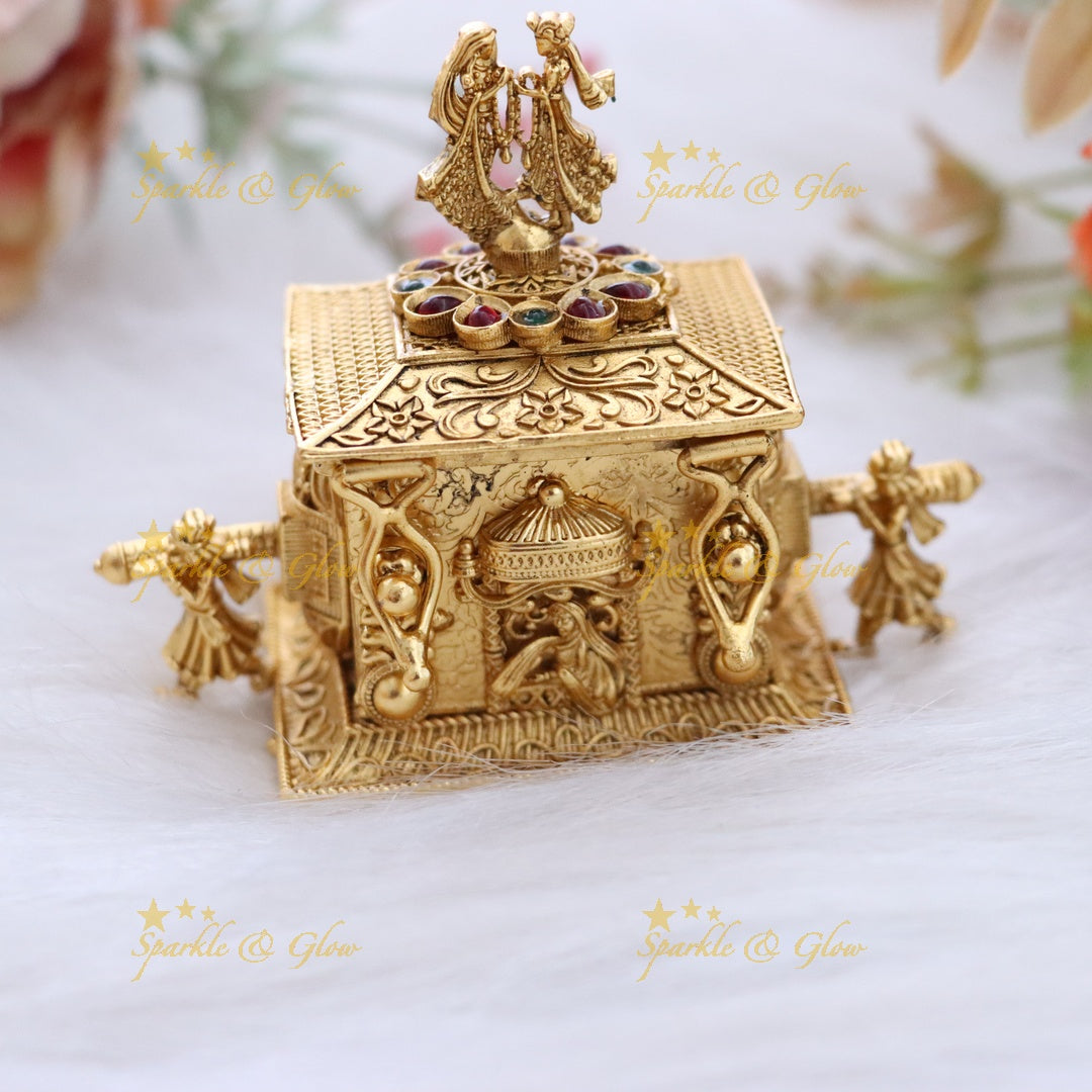 Exquisite Gold-Plated Kumkum Box for Special Occasions