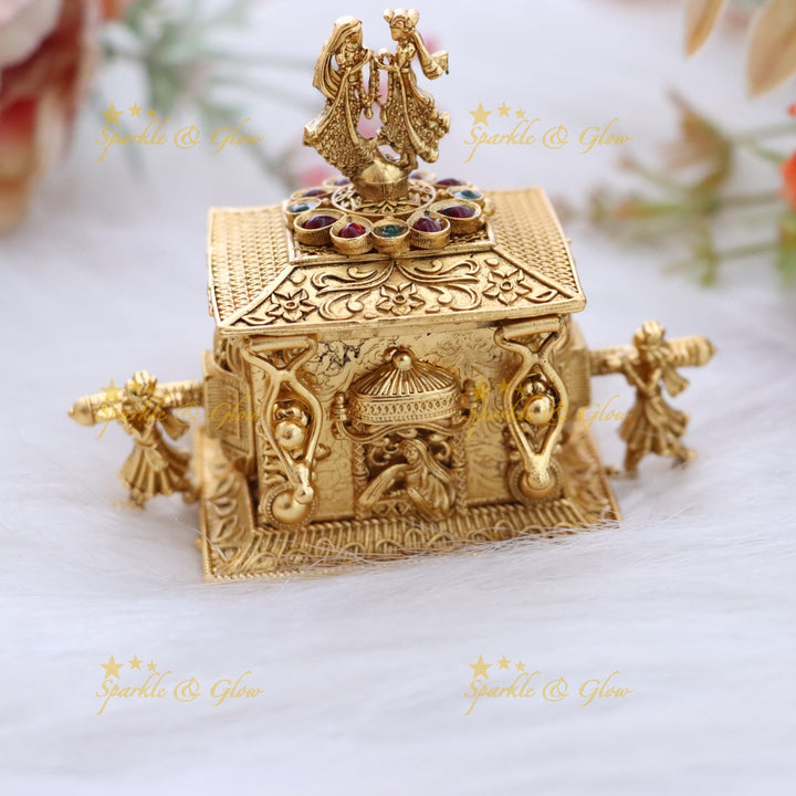 Exquisite Gold-Plated Kumkum Box for Special Occasions