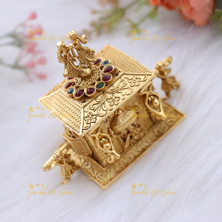 Exquisite Gold-Plated Kumkum Box for Special Occasions