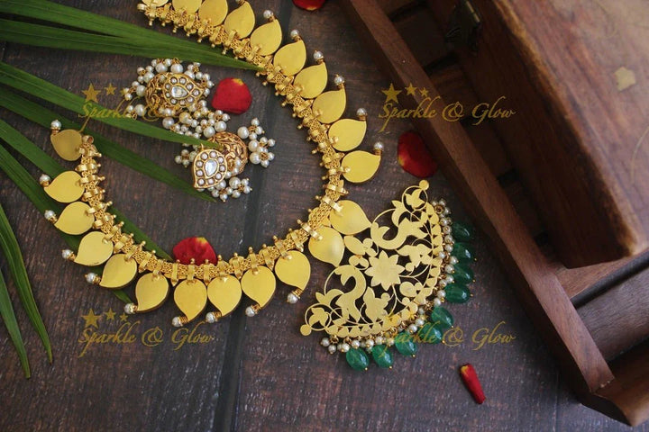 Jadau kundan Mango short necklace - White - READY TO SHIP - Sparkle and Glow
