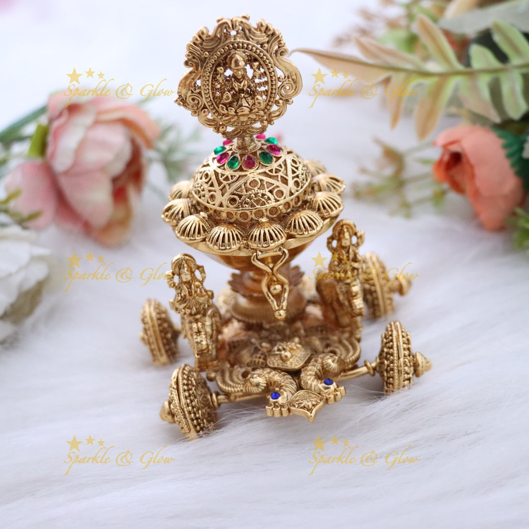Exquisite Lakshmi Peacock Kumkum Box for Rituals