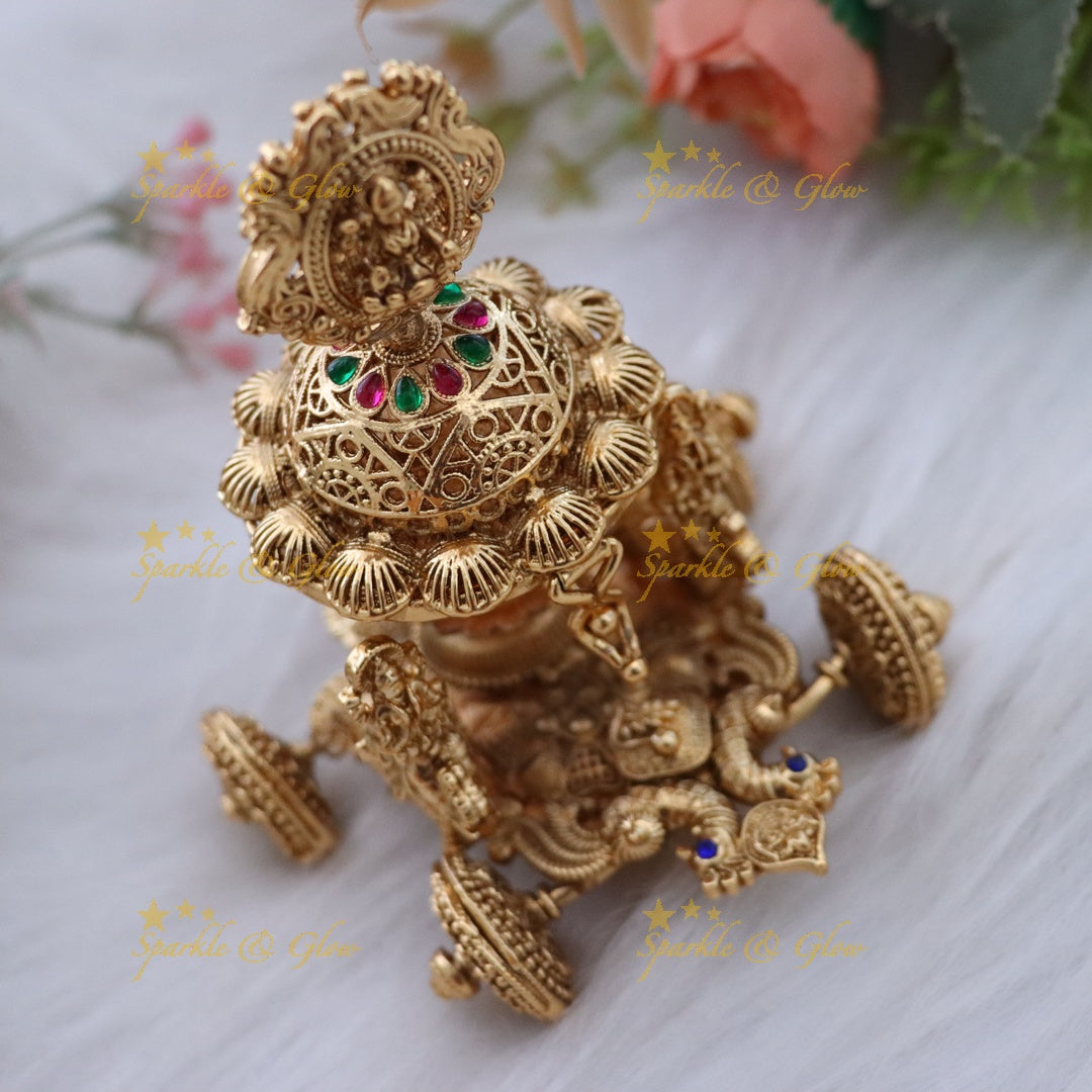 Exquisite Lakshmi Peacock Kumkum Box for Rituals