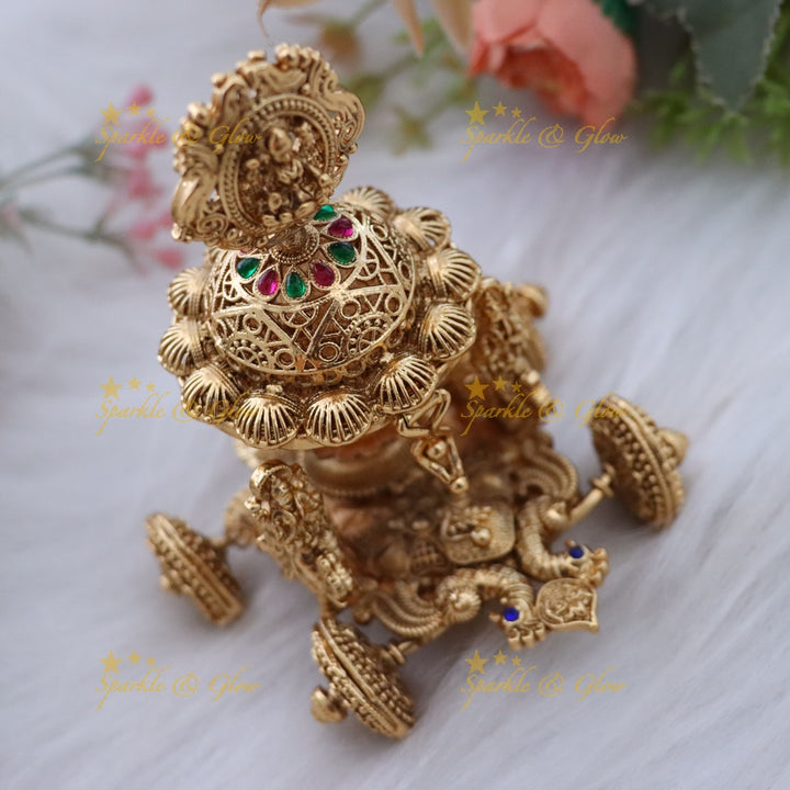 Exquisite Lakshmi Peacock Kumkum Box for Rituals