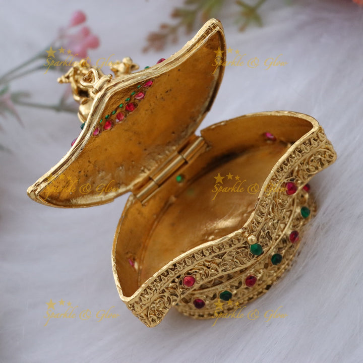 Exquisite Krishna Cow Kumkum Box - Perfect for Celebrations