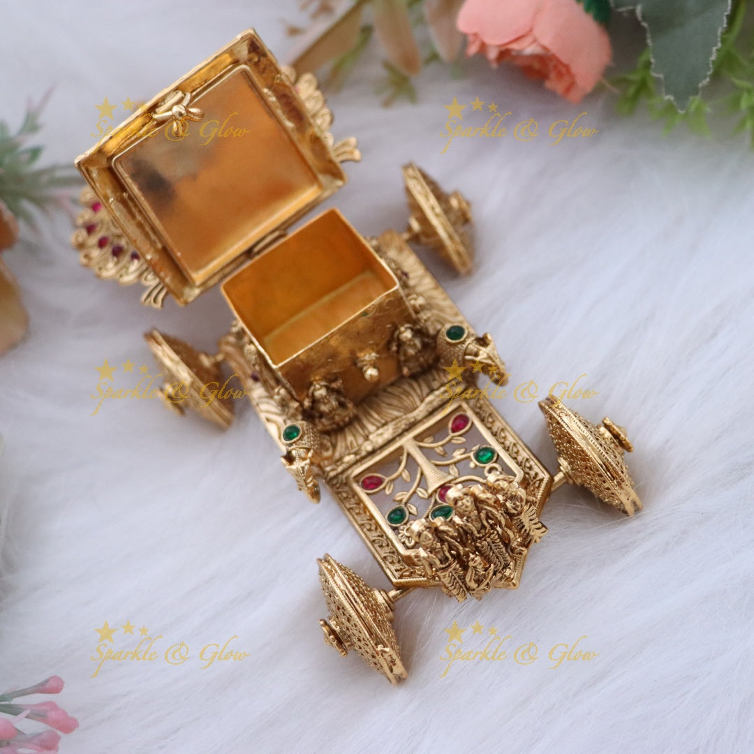 Exquisite Lord Ram Mango Ganesh Kumkum Box for Festive Elegance