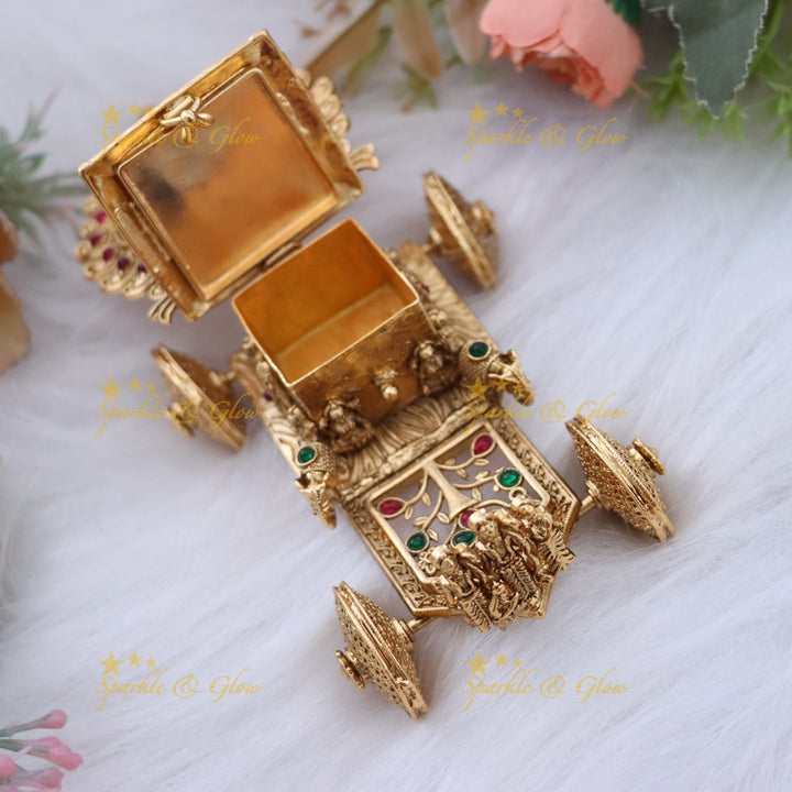 Exquisite Lord Ram Mango Ganesh Kumkum Box for Festive Elegance
