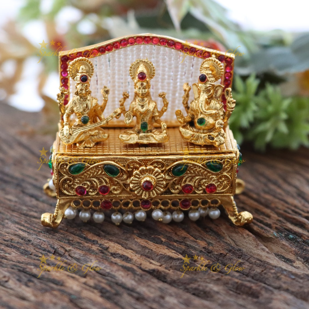Elegant Ganesh Saraswati Kumkum Box for Celebrations