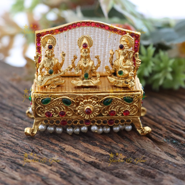 Elegant Ganesh Saraswati Kumkum Box for Celebrations