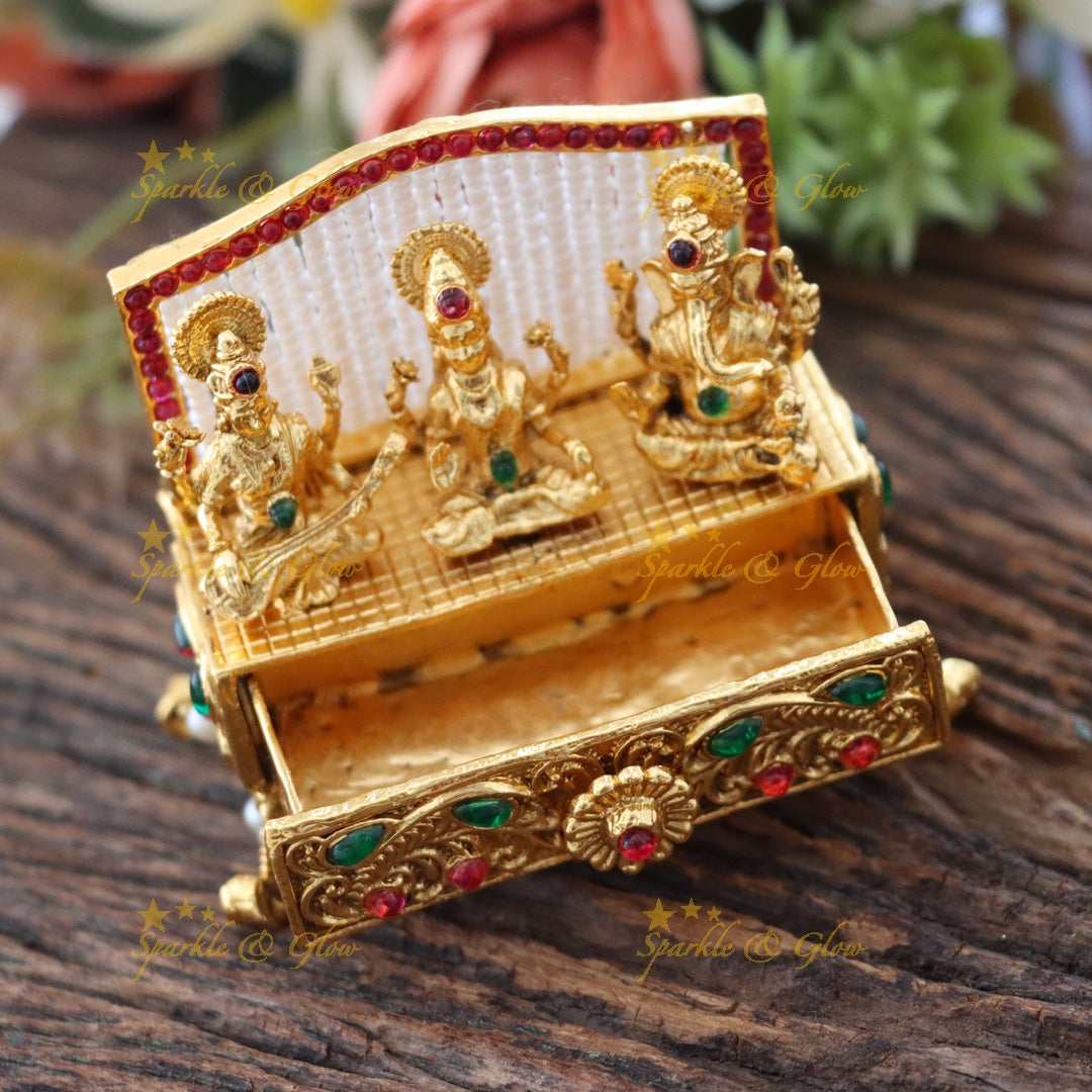 Elegant Ganesh Saraswati Kumkum Box for Celebrations