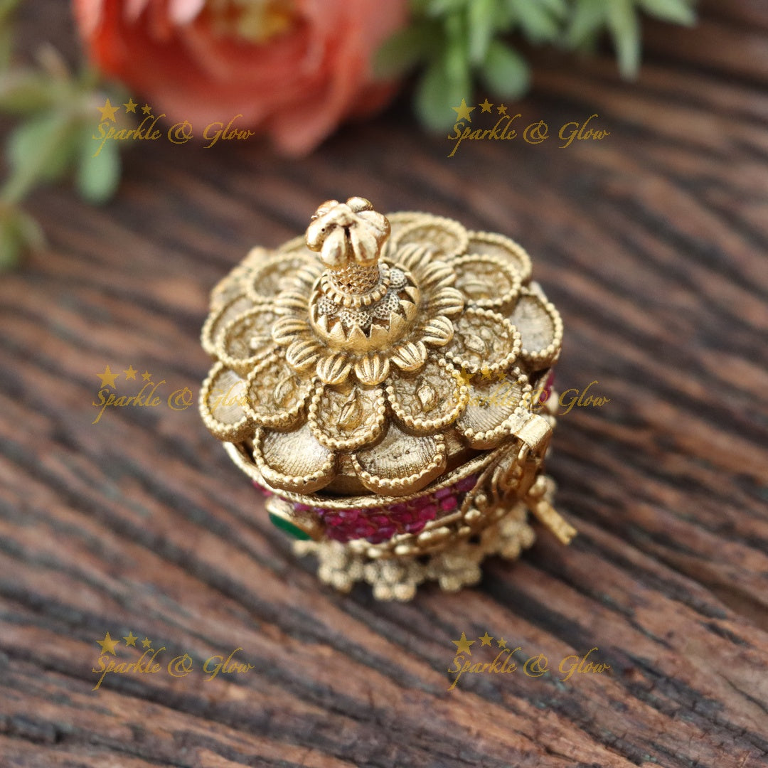 Exquisite Floral Kumkum Box - Timeless Beauty