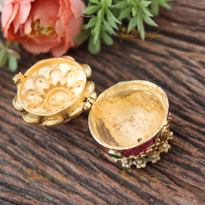Exquisite Floral Kumkum Box - Timeless Beauty