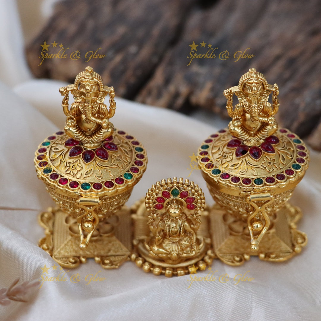 Exquisite Ganesh Lakshmi Kumkum Box Set for Celebrations