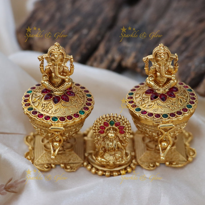 Exquisite Ganesh Lakshmi Kumkum Box Set for Celebrations