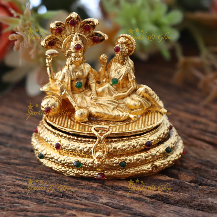 Elegant Lakshmi Vishnu Kumkum Box for Festive Occasions