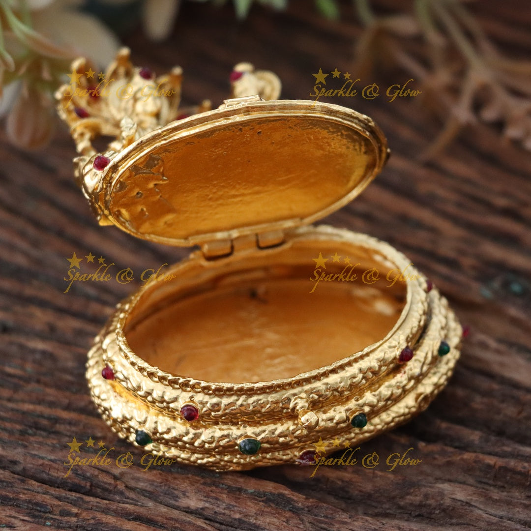 Elegant Lakshmi Vishnu Kumkum Box for Festive Occasions
