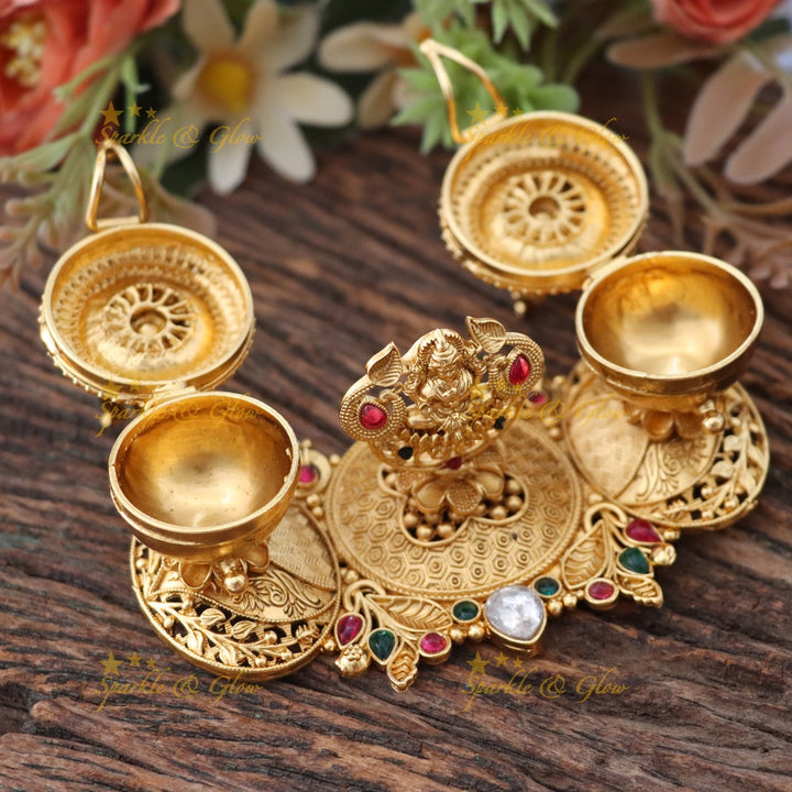 Exquisite Peacock & Lakshmi Kumkum Box Set for Festivities