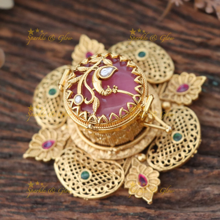 Elegant Floral Peacock Kumkum Box for Weddings & Festivals