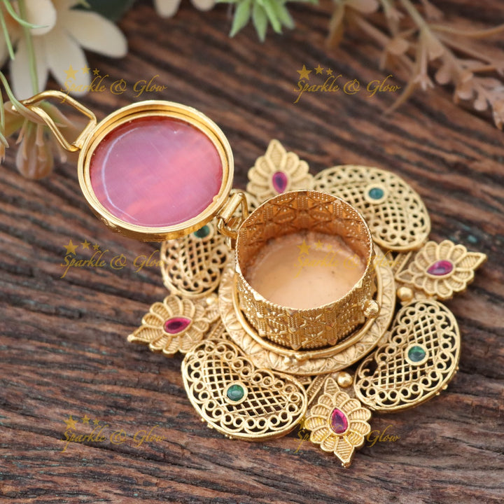 Elegant Floral Peacock Kumkum Box for Weddings & Festivals