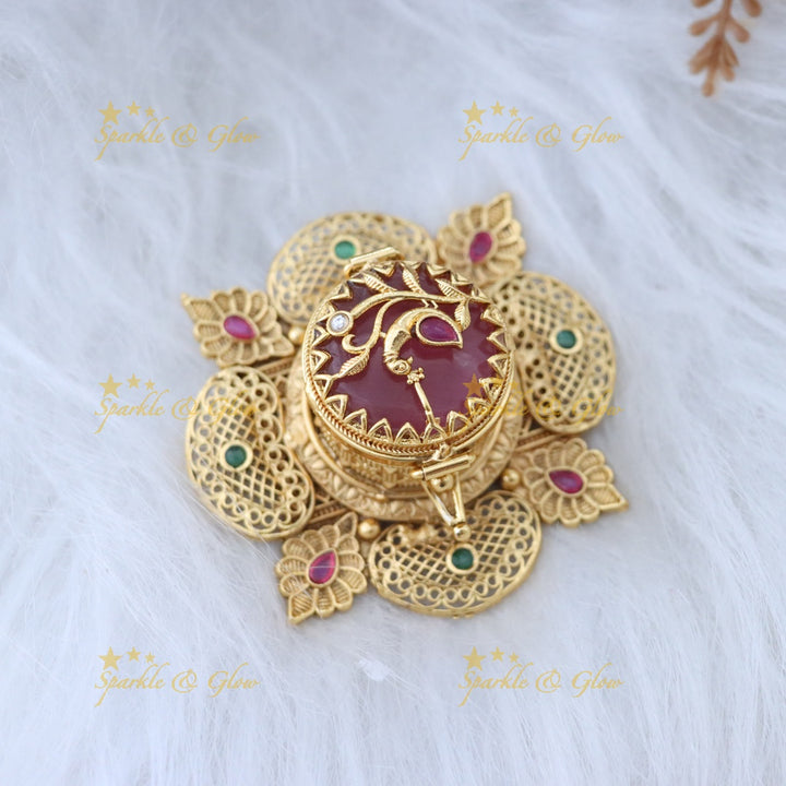 Elegant Floral Peacock Kumkum Box for Weddings & Festivals