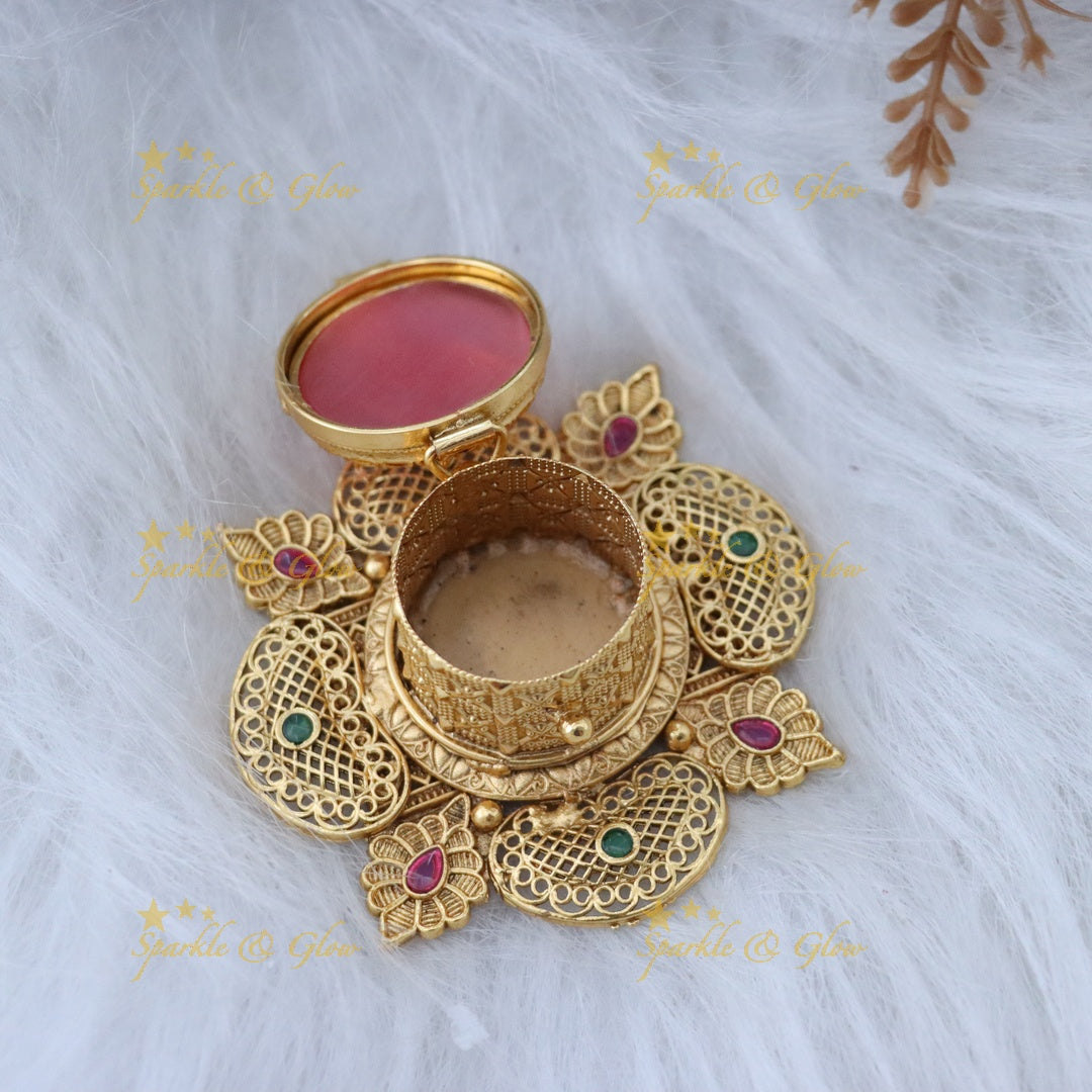 Elegant Floral Peacock Kumkum Box for Weddings & Festivals