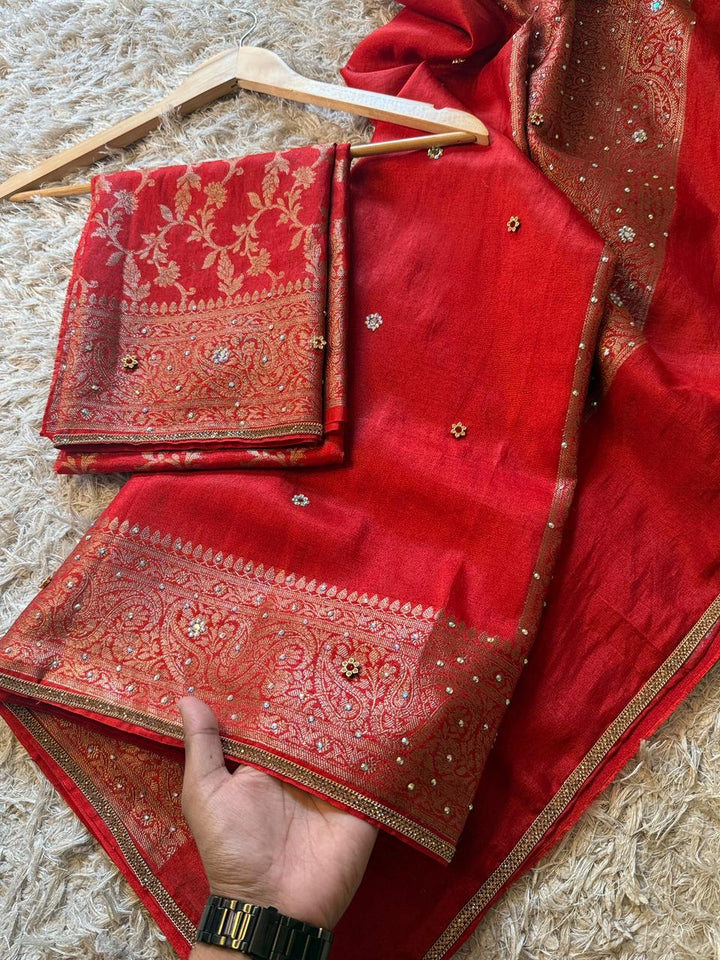 Exquisite Banarasi Wedding Saree - Georgette Silk