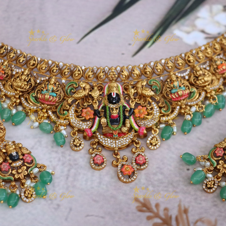 Temple Gold Necklace Set for Festivals & Weddings