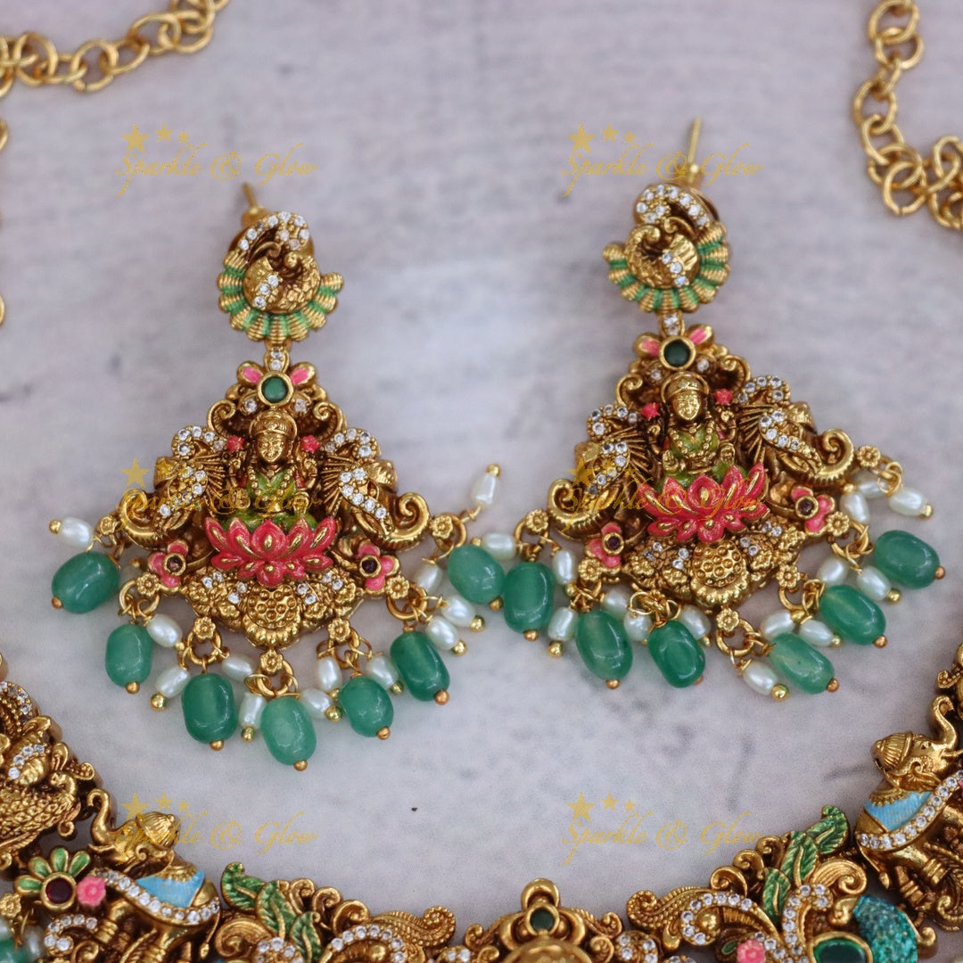 Exquisite Temple Short Necklace for Festive Glamour