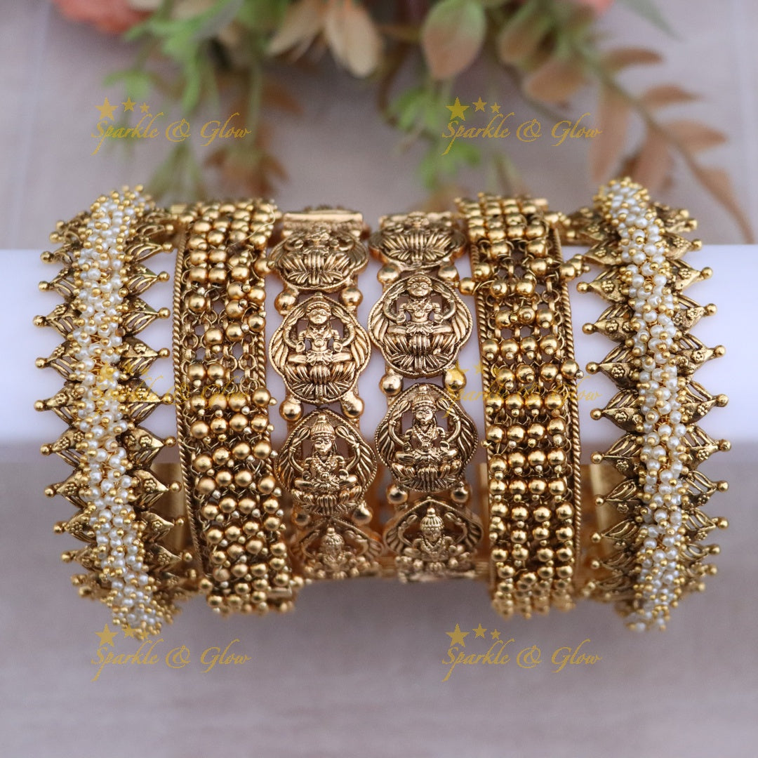 Exquisite Golden Goddess Bangle Set - Sparkle & Glow - One Hand