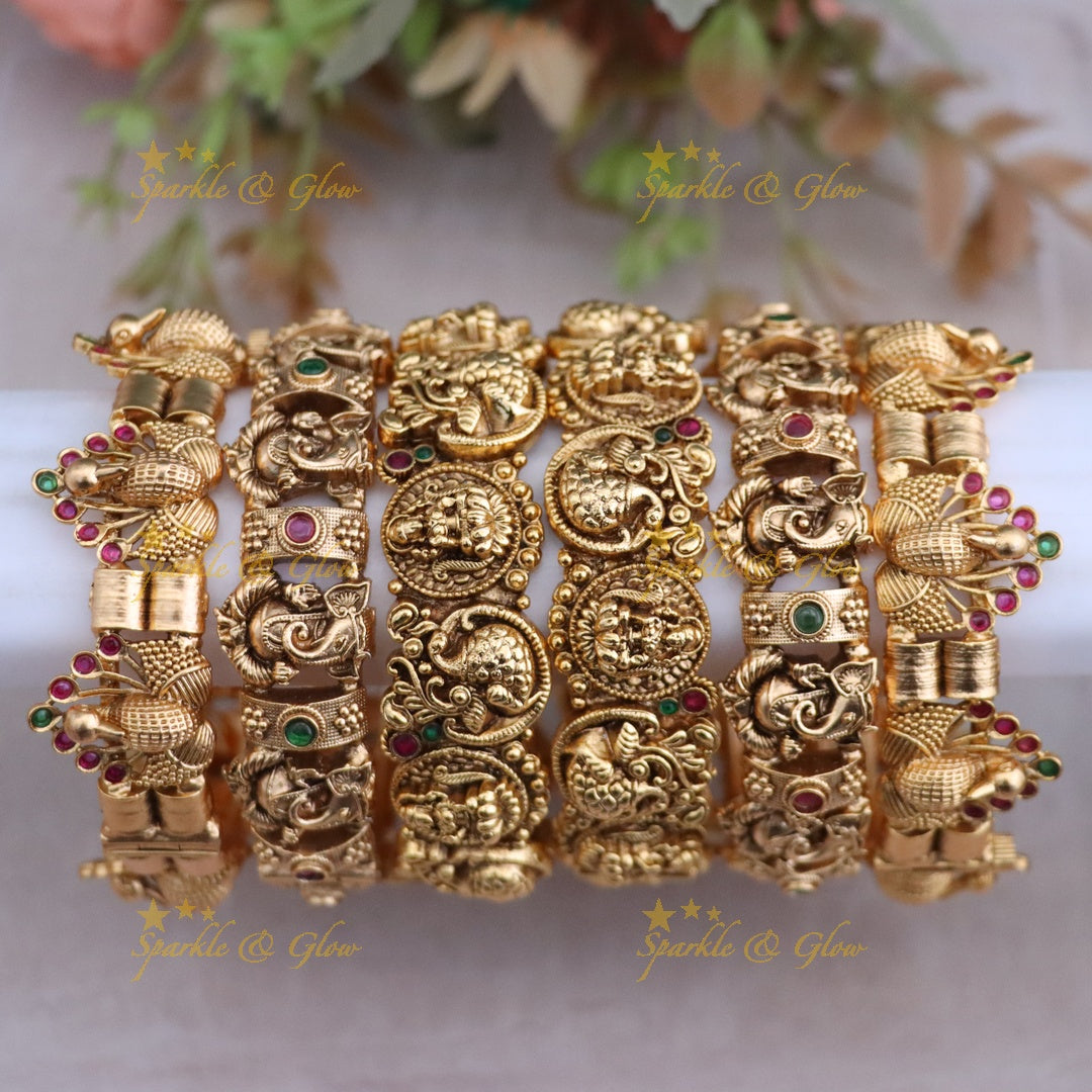 Gorgeous Indian Bangle Set for Timeless Elegance- One Hand