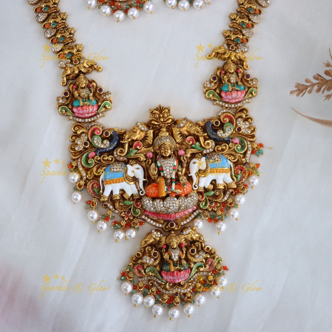 Exquisite Temple Long Necklace with Majestic Motifs