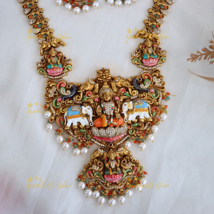 Exquisite Temple Long Necklace with Majestic Motifs