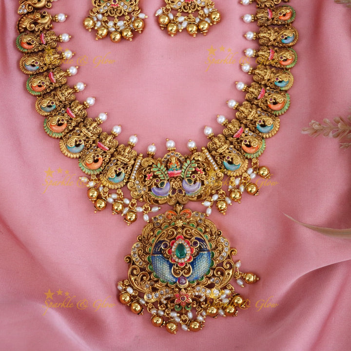 Temple Inspired Gold Plated Necklace Set