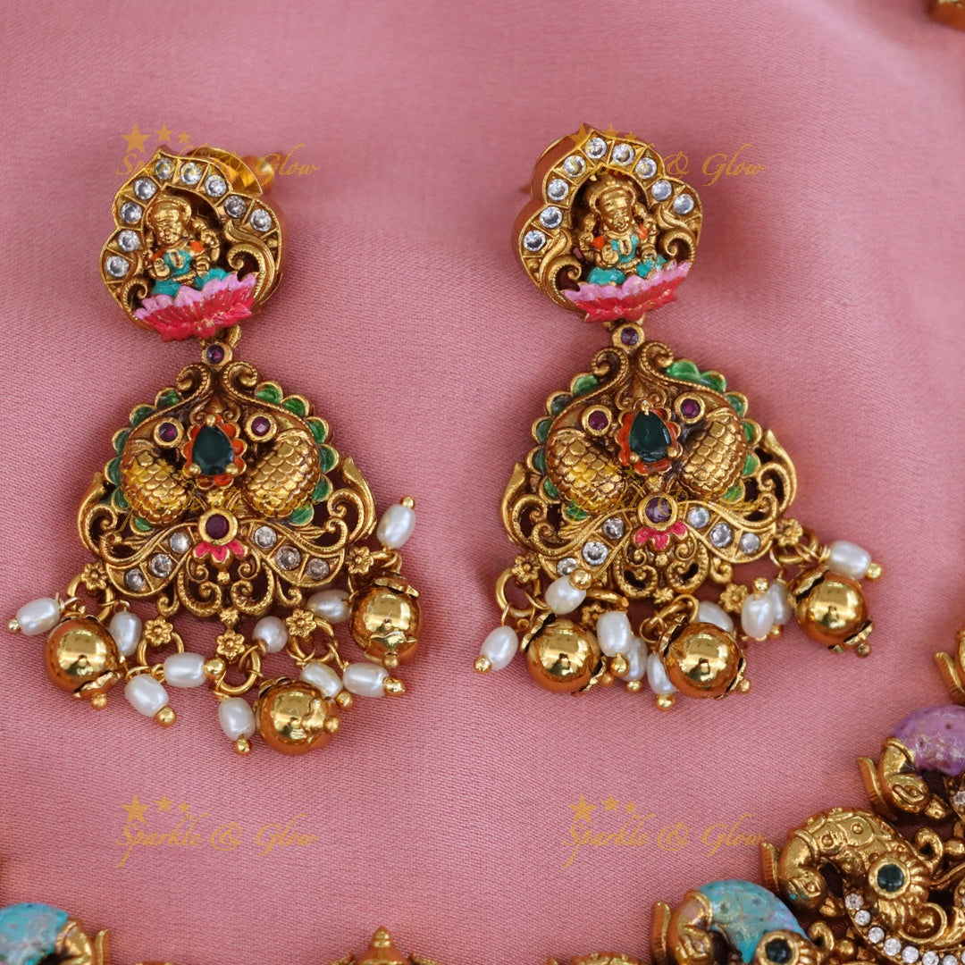 Temple Inspired Gold Plated Necklace Set
