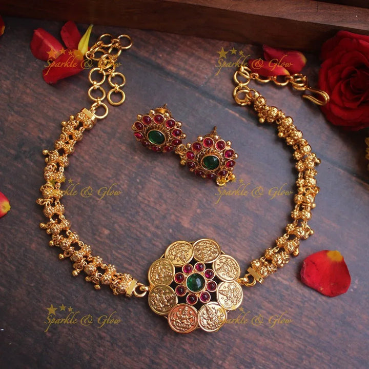 Handmade statement coin choker - Sparkle and Glow