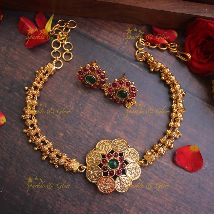 Handmade statement coin choker - Sparkle and Glow