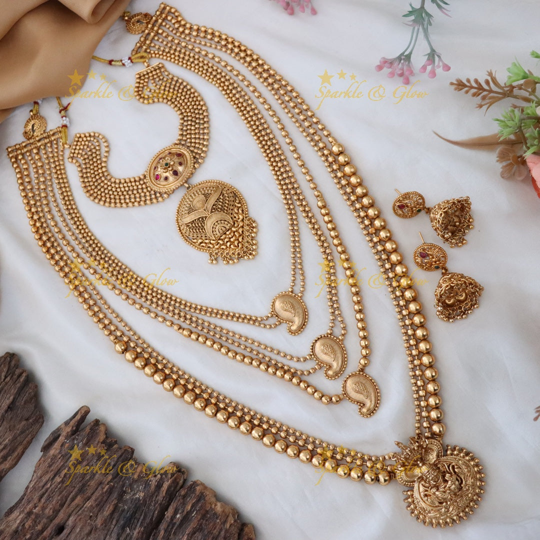 Exquisite Indian Bridal Temple Jewellery Set