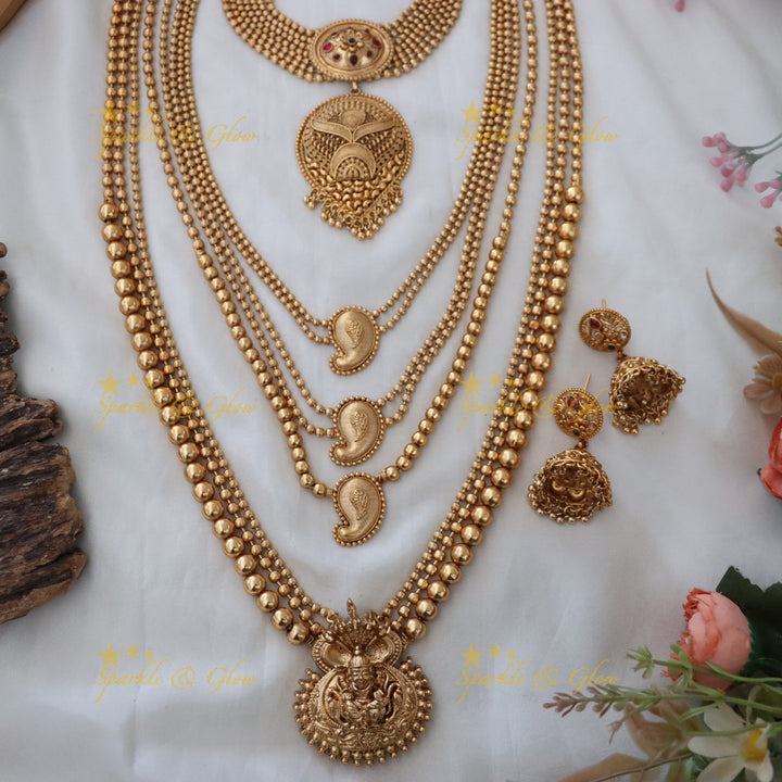 Exquisite Indian Bridal Temple Jewellery Set