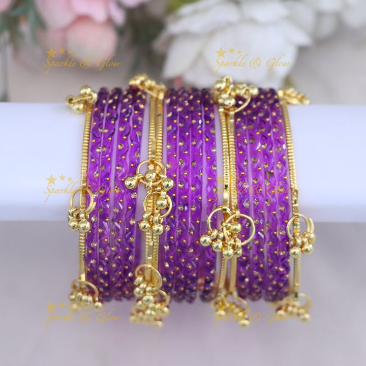 Stunning Crimson Bridal Bangle Set - Sparkle & Glow