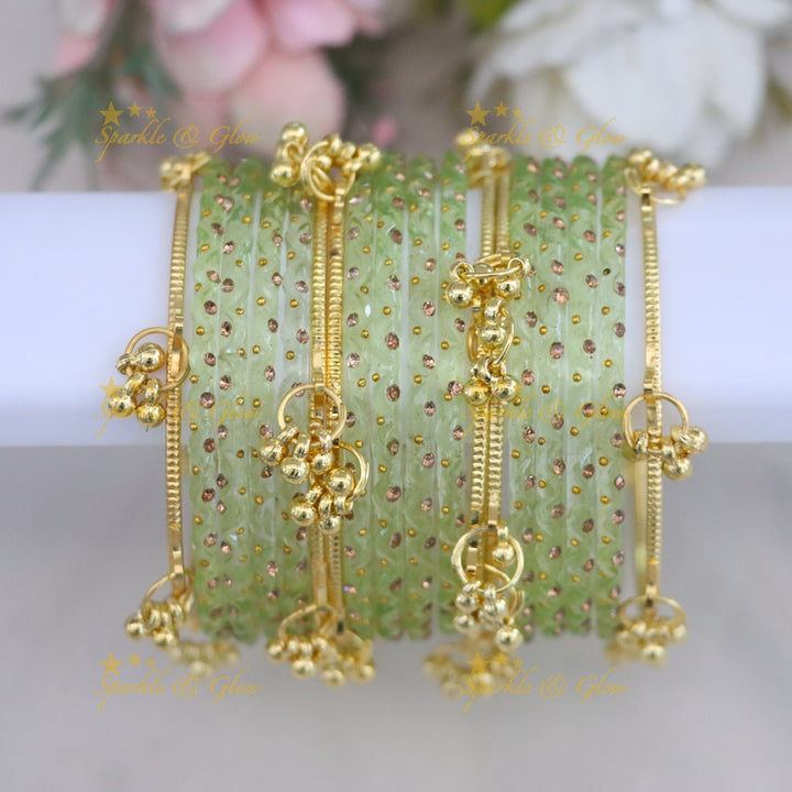 Stunning Crimson Bridal Bangle Set - Sparkle & Glow