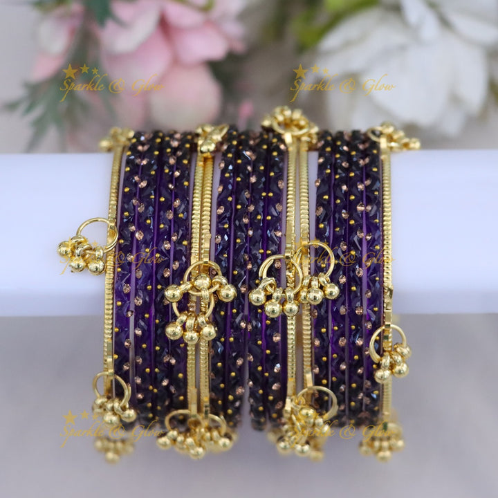 Stunning Crimson Bridal Bangle Set - Sparkle & Glow