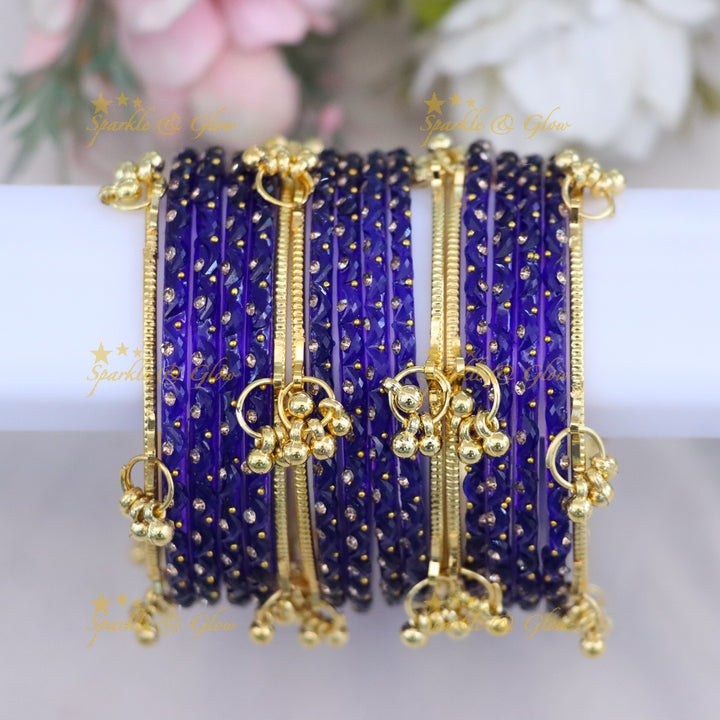 Stunning Crimson Bridal Bangle Set - Sparkle & Glow