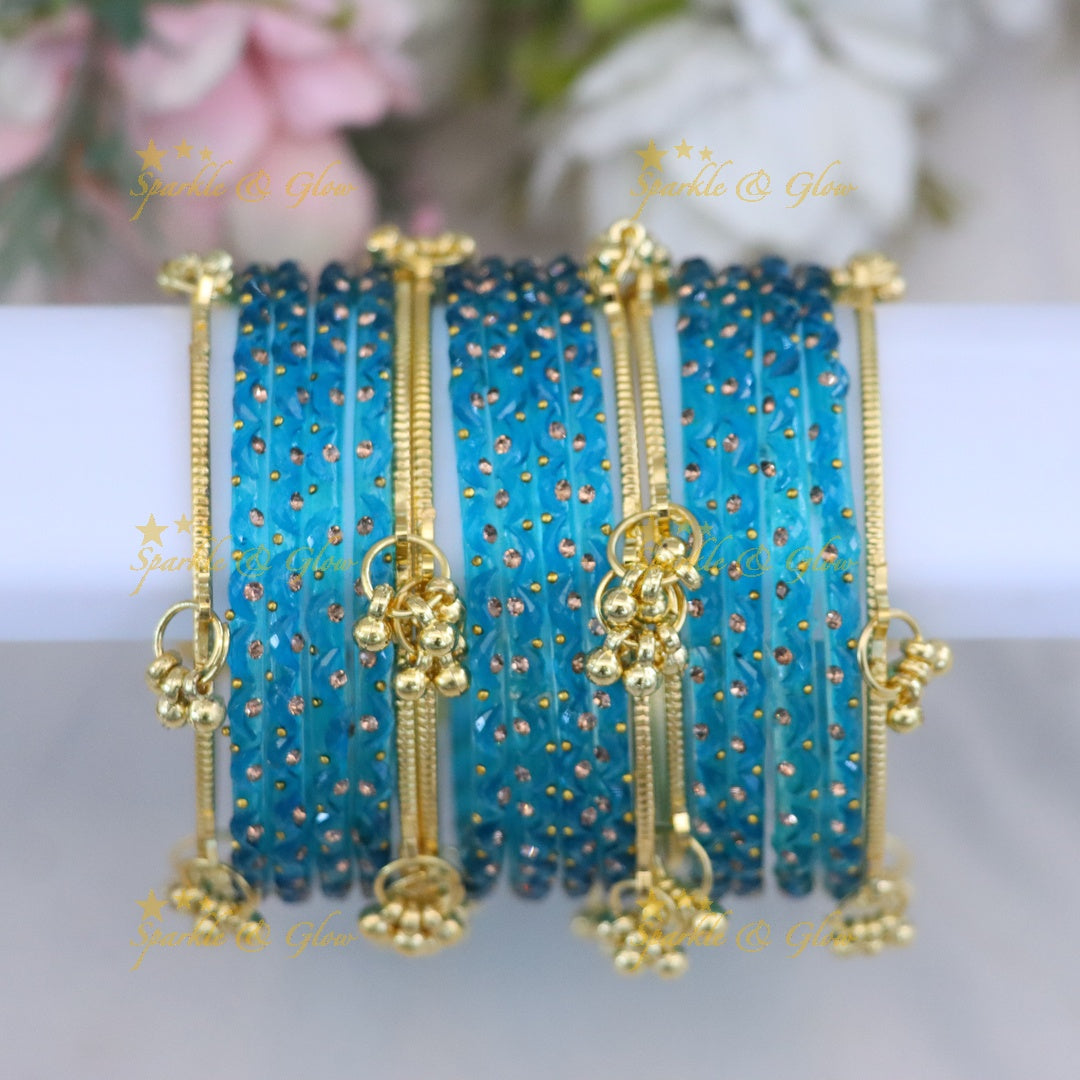 Stunning Crimson Bridal Bangle Set - Sparkle & Glow