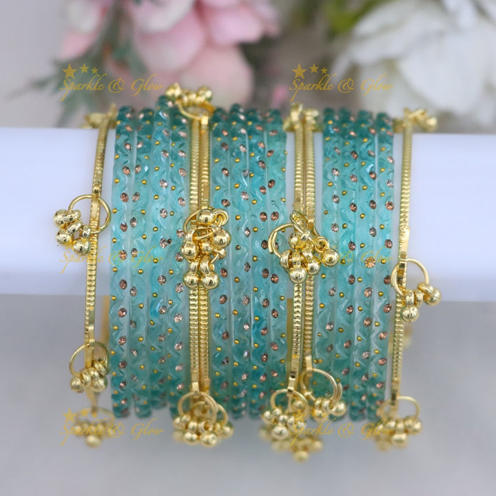 Stunning Crimson Bridal Bangle Set - Sparkle & Glow