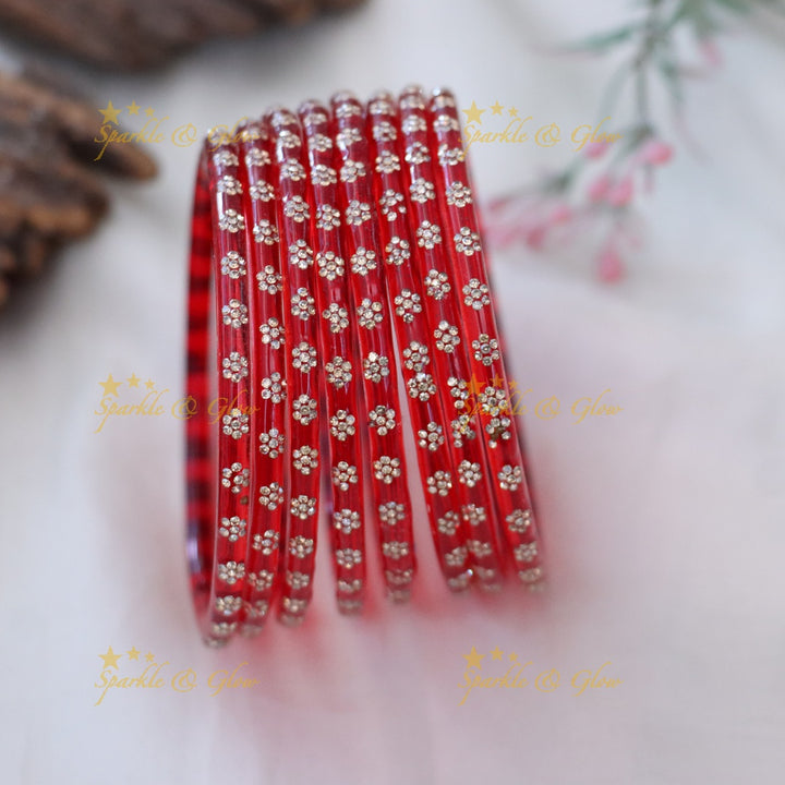 Exquisite Red & Gold Festive Bangles Set